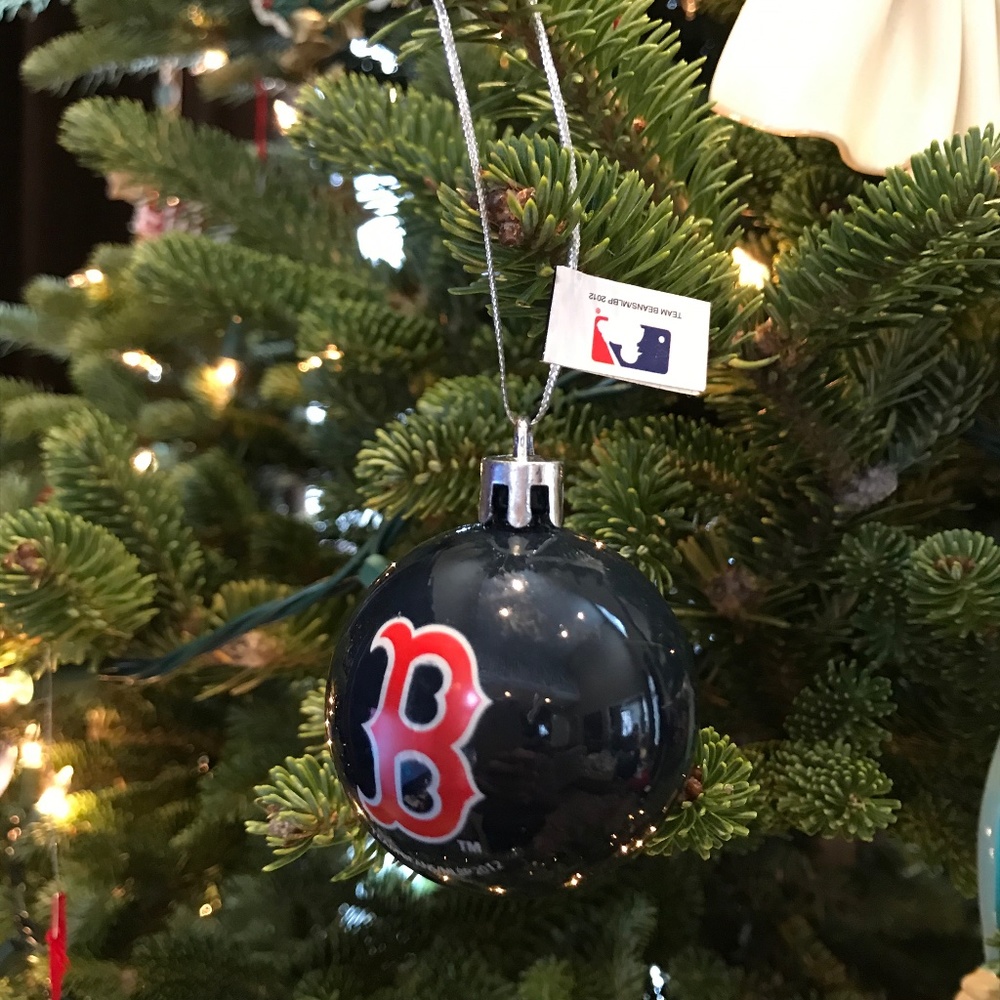 Boston Red Sex Ornament Official Blue Ball Red Lettering
